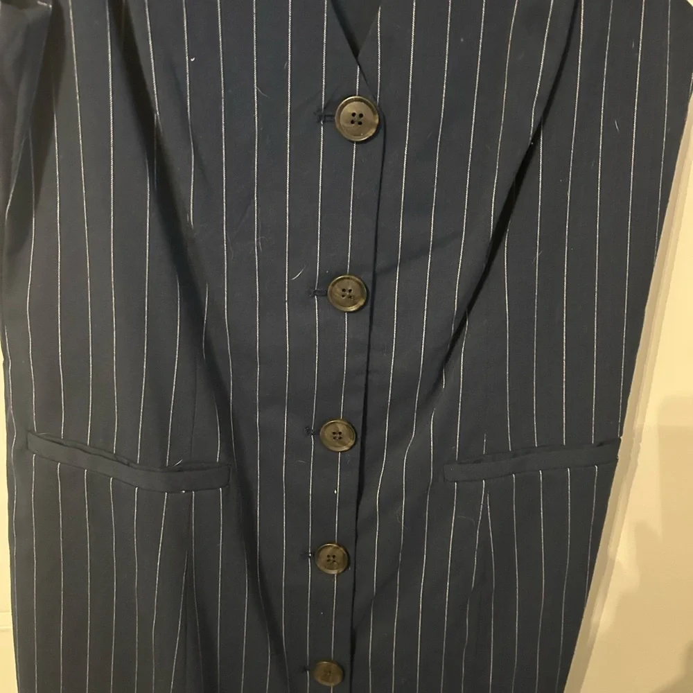 A New Day Navy Pinstripe Vest Dress - Picture 4 of 6
